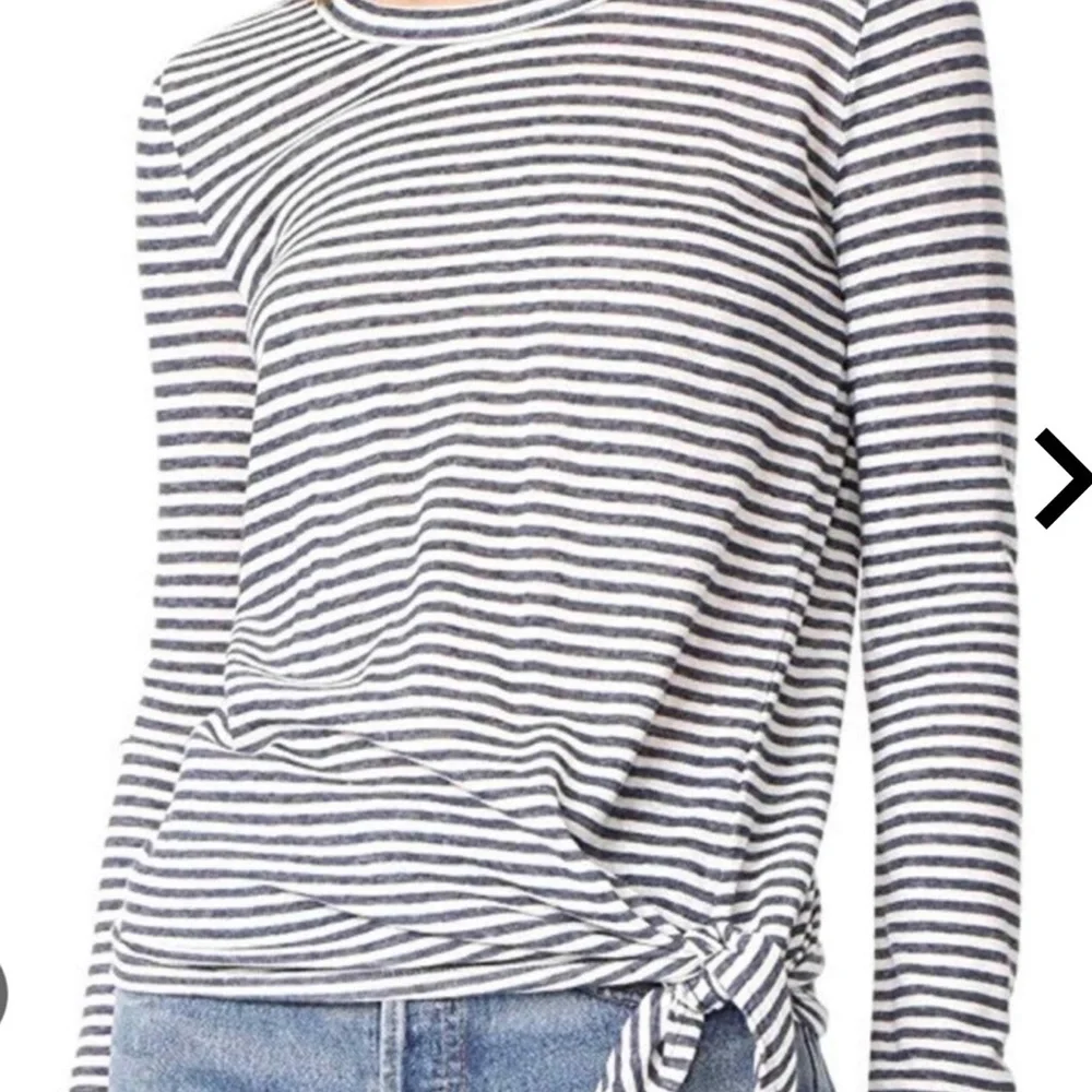 Madewell Women's Side Tide Blue and White Striped Long Sleeve T Shirt Size M - Picture 10 of 11